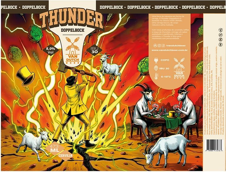 Thunder Doppelbock beer label artwork